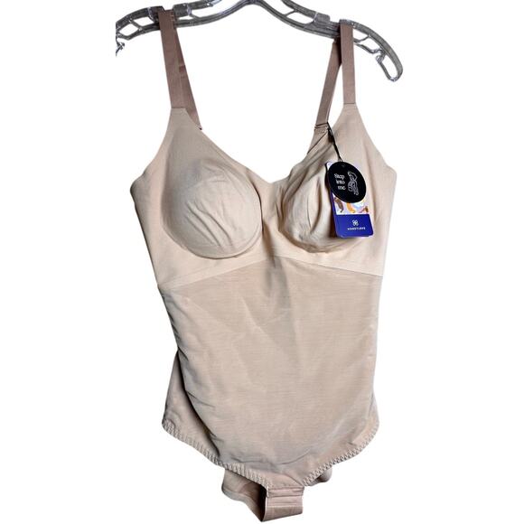 NWT HoneyLove PETITE Liftwear Cami Bodysuit Sand Shapewear Beige Compression XL - Picture 1 of 15
